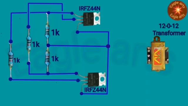 12v dc to 220v ac inverter(using IRFZ44N mosfet) смотреть онлайн