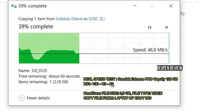 Real Speed Test Micro SD Sandisk Extreme Pro Capcity 128 GB A2 смотреть онлайн