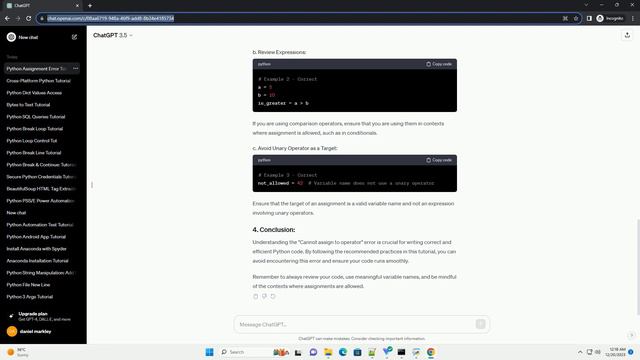 python cannot assign to operator смотреть онлайн