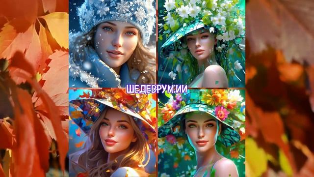 Поры года в образе красивых девушек #нейросетьрисует #нейросеть #шедеврум смотреть онлайн