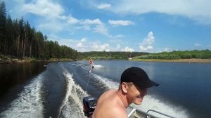 Tohatsu 18 на полном в топляк