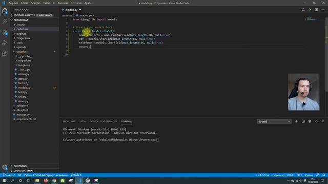 #30 Python e Django - Criar um perfil de usuário com CPF, RG, telefone, endereço, etc смотреть онлайн