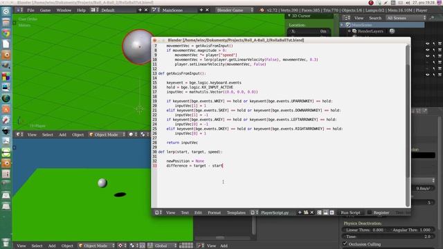 BGE Roll-a-Ball [02.1] - bonus (interpolation) смотреть онлайн