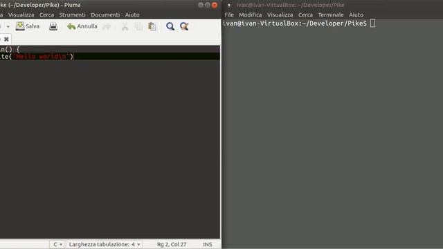 Hello World Pike Language