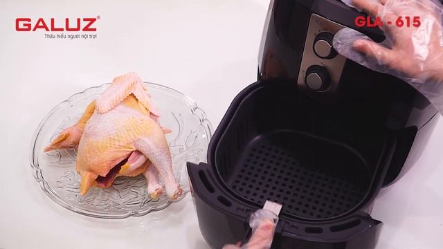 Nướng gà nguyên con với nồi chiên không dầu 5.2L Galuz GLA-615 điều khiển cơ смотреть онлайн