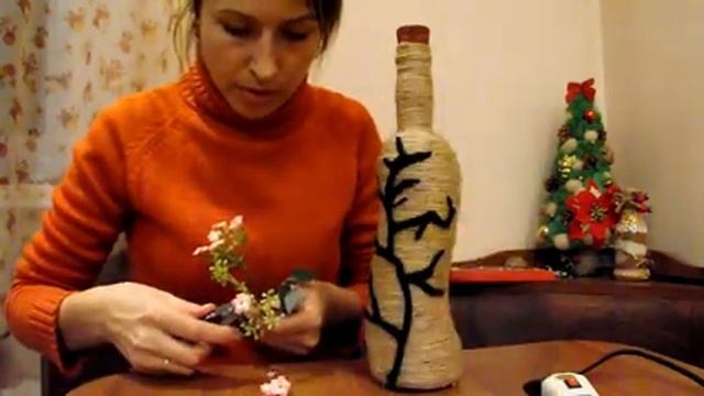 Декор бутылки вина.Как украсить бутылку в японском стиле "Сакурой" смотреть онлайн