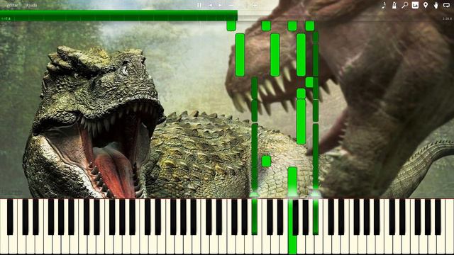 Jurassic Park Theme - Piano Synthesia Tutorial смотреть онлайн
