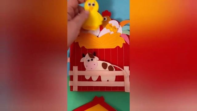 Панно "Кто в домике живет" из фетра. Домашние животные. смотреть онлайн