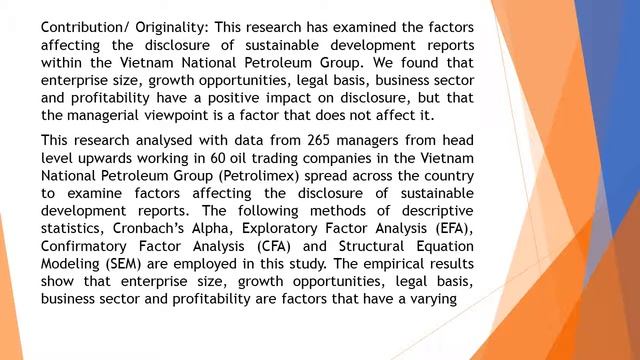 Research on Factors Affecting the Disclosure of Sustainable Development Report Experimental at Viet смотреть онлайн