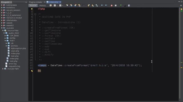 PHP 7 Tutorial ITA: DateTime introduzione #74 смотреть онлайн