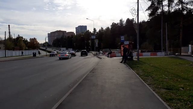 Москва 3109 Троицк, микрорайон В: Академическая площадь, Октябрьский проспект осень день смотреть онлайн