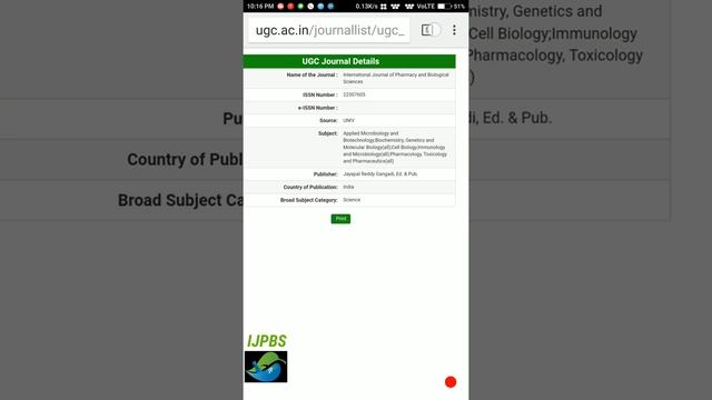 How to search UGC APPROVED JOURNALS-IJPBS смотреть онлайн