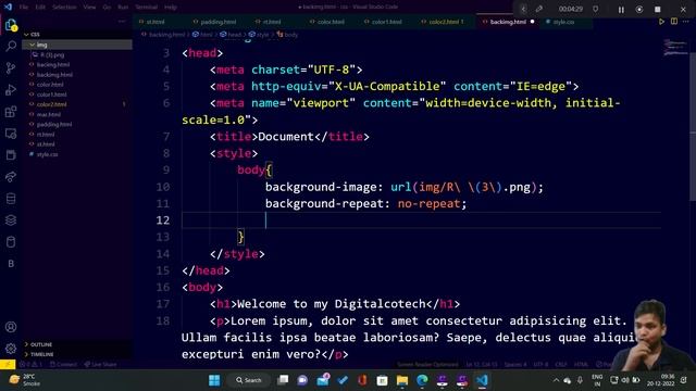CSS Background-Image, Repeat, Attachment || CSS Tutorial For Beginners In Hindi ||By DigitalCoTech смотреть онлайн