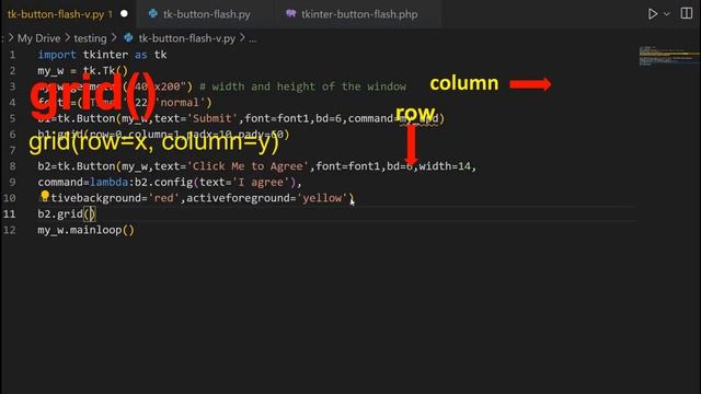 Tkinter Button flash() method to draw user attention by blinking using active background colors смотреть онлайн