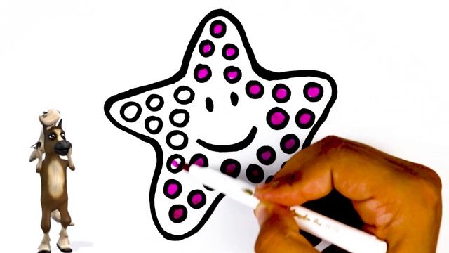 Bolalar uchun Dengiz Yulduzi rasm chizish/Drawing Starfish for children/Рисование Морская звезда смотреть онлайн