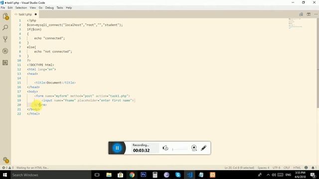 create mysql database, tables and insert data using php function смотреть онлайн