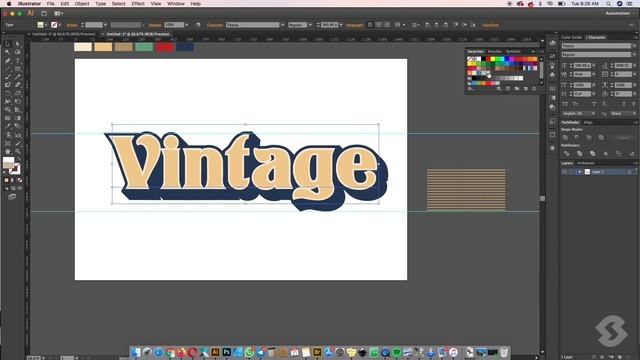 Editable 3D Text Effect - Vintage Style - Adobe Illustrator Tutorial смотреть онлайн