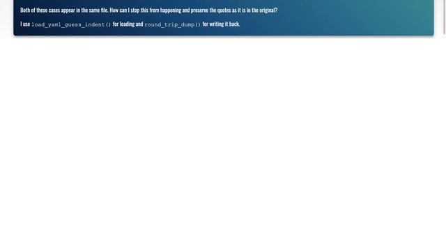 Preserving quotes in ruamel.yaml смотреть онлайн
