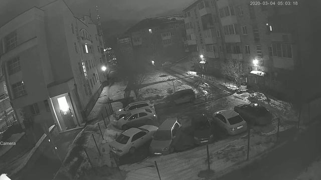 Qtech QVC-IPC-202VAE (2.8) | Ночной тест на улице черно-белая картинка