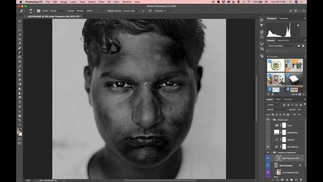 Free Download Frequency Separation Action in Photoshop CC 2018 смотреть онлайн