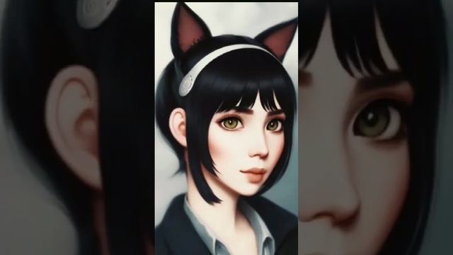 нейросеть рисует, фентези портрет женщина кошка short shorts #shorts смотреть онлайн