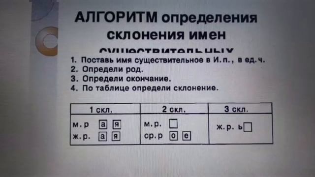 Видео урок 3 в 5 классе по русскому языку.Повторение. 3-е скл. существительных