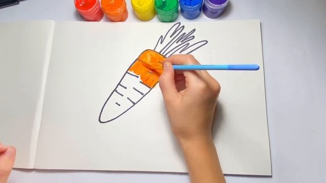 Учимся рисовать морковку. Обучающее видео для детей. смотреть онлайн