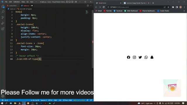 How to make Social icons with hover effect with HTML and CSS смотреть онлайн
