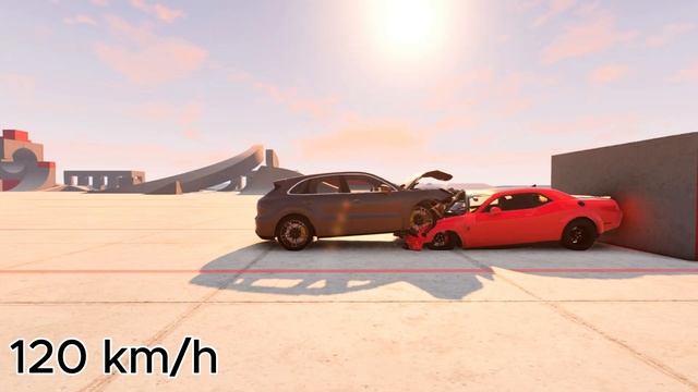 Dodge Challenger VS Porsche Cayenne 200 km/h - BeamNG.Drive смотреть онлайн