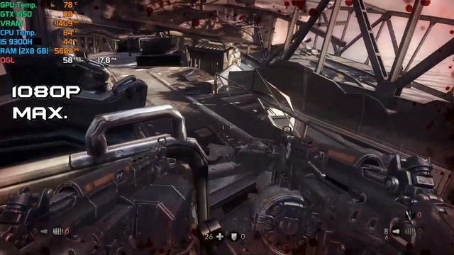 Wolfenstein The New Order || GTX 1650 + i5 9300H Performance Test || 1080p Benchmark смотреть онлайн