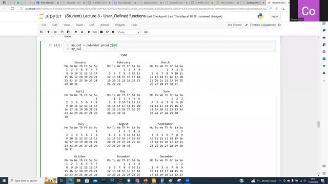 KC lecture 3 Functions and User-Defined Functions смотреть онлайн