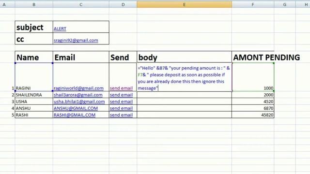 Send Message directly from MS excel to Email | NO VBA CODING | 1 line Code смотреть онлайн