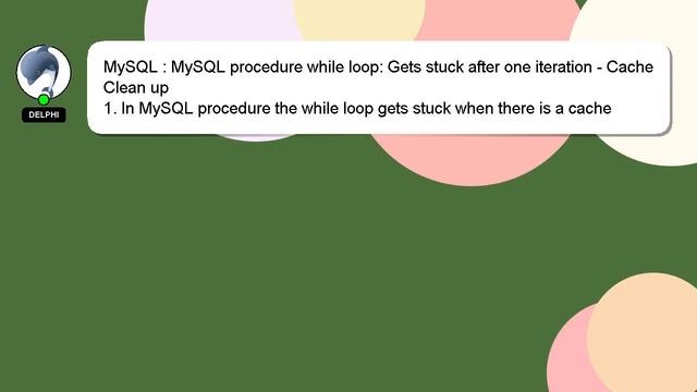 MySQL : MySQL procedure while loop: Gets stuck after one iteration - Cache Clean up смотреть онлайн