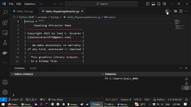 Hopalong Attractor with #my 100% #pure #python #graphics #library смотреть онлайн