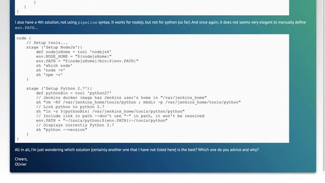 Jenkins pipeline : select nodejs version (+ python version) смотреть онлайн
