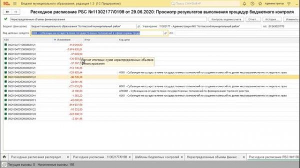 Настройка типового бюджетного контроля