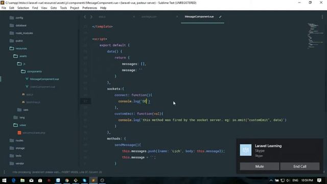 Laravel, VueJS, Socket.IO, real-time chat смотреть онлайн