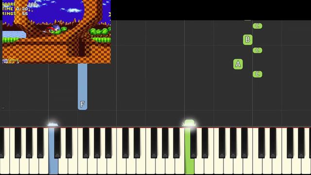 Sonic the Hedgehog - Green Hill Zone Theme - EASY Piano Tutorial смотреть онлайн