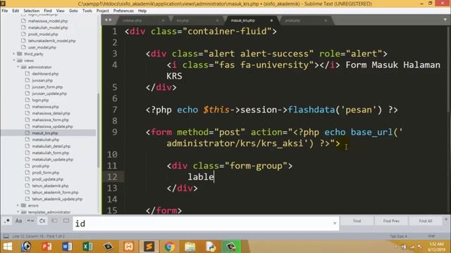 #15 Tutorial Sistem Informasi Akademik dengan Codeigniter - HALAMAN KRS (PART 1) смотреть онлайн