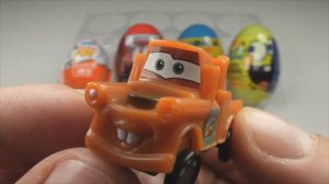 9 Surprise Eggs Unboxing, Kinder Zaini Cars 2 Spongebob Thomas