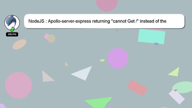 NodeJS : Apollo-server-express returning "cannot Get /" instead of the Graphql playground смотреть онлайн