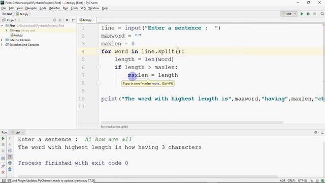 Python program to Print the word with maximum number of characters | 50 Python Programs смотреть онлайн