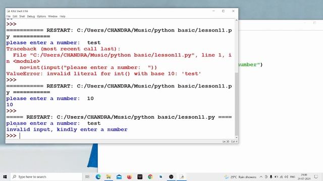 Lesson11 Error Handling in python (Hindi ) смотреть онлайн