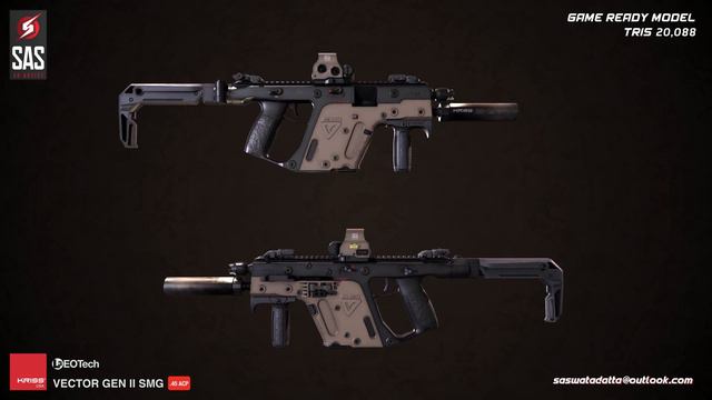 Kriss Vector Gen 2 SMG, Assault Rifle | Unity, Unreal, Mobile Game Asset смотреть онлайн