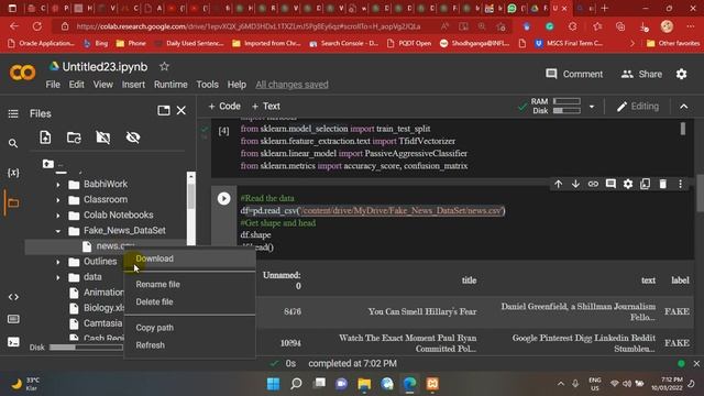 Detecting Fake News with Python and Machine Learning using Colab смотреть онлайн