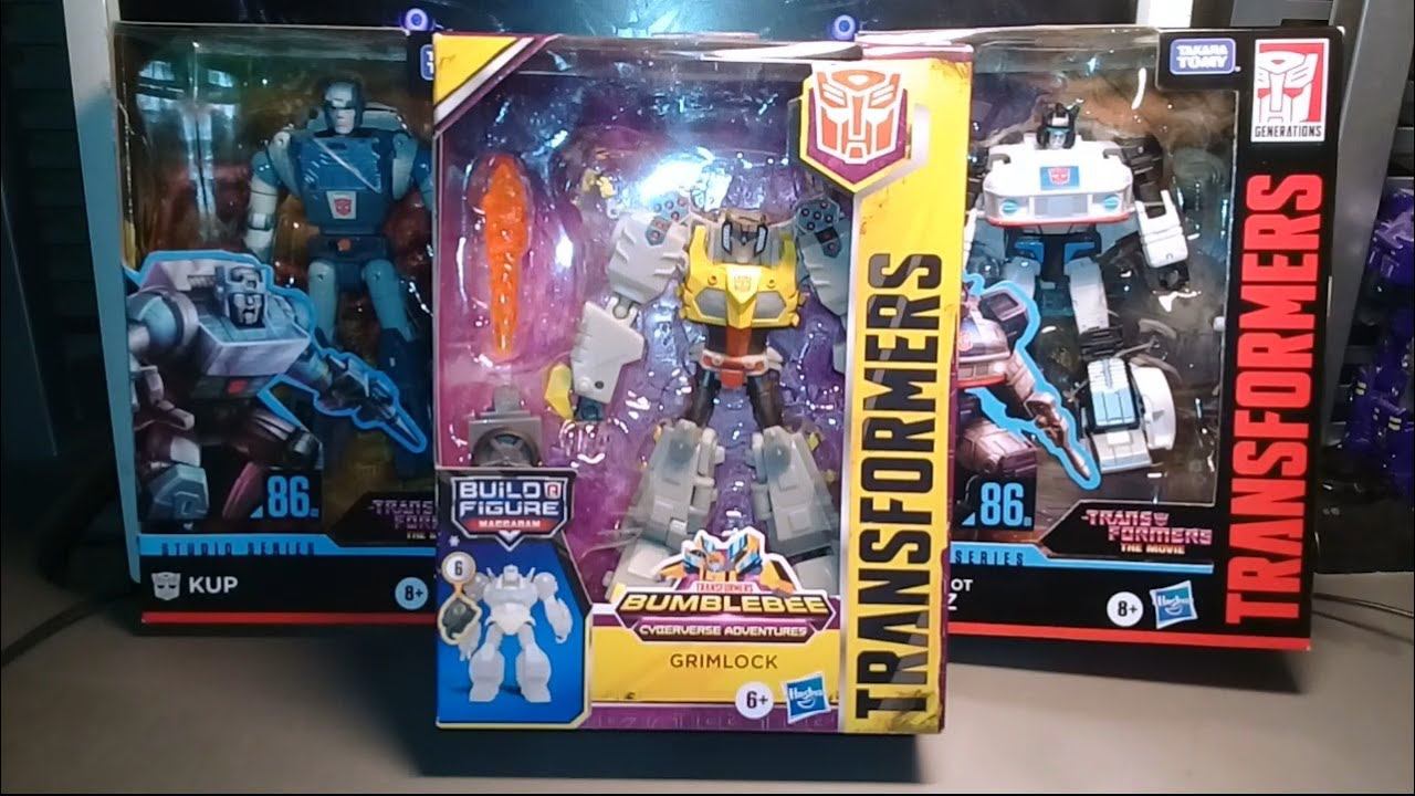 Unpackaging! Deluxe Studio Series Kup, Jazz (TFTM) and Cyberverse Grimlock by Hasbro. смотреть онлайн