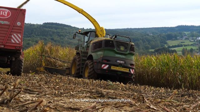 Ardennes - Chopping the Corn silage harvest in the hills / Fendt + John Deere / Taserag смотреть онлайн