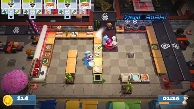 Overcooked 2 CO-OP with my Girlfriend level 1-3 Gameplay (PC) смотреть онлайн