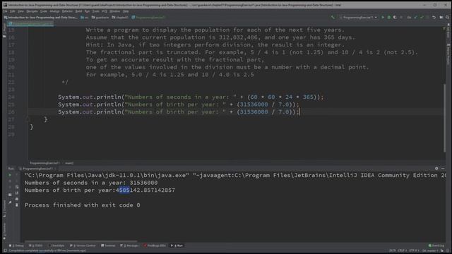 Intro to Java Chapter 01 Exercise 11 - Population Project смотреть онлайн