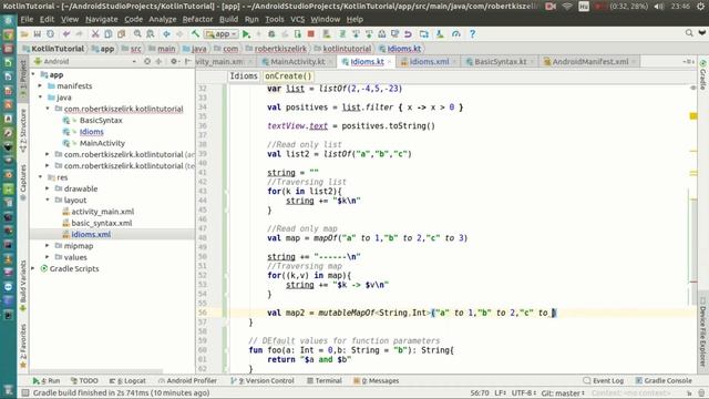 Android Kotlin Tutorial #019 - Idioms - Accessing,Traversing read/change map/list смотреть онлайн